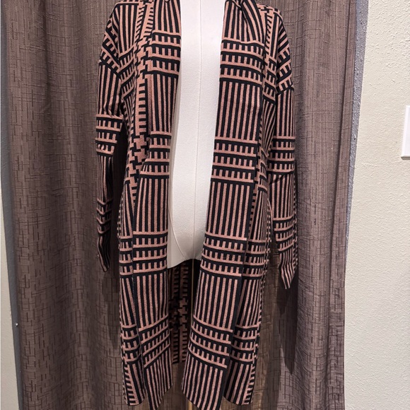 Premise Jackets & Blazers - PREMISE Long Black and Brown Open Cardigan/Sweater - Size S/P